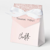 Rose gold errush Glitzer Tropfen Name Vielen Dank Geschenkschachtel (Vorderseite)
