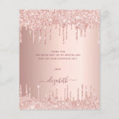 Rose gold errush Glitzer Tropfen Vielen Dank Flyer (Hinten)