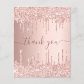 Rose gold errush Glitzer Tropfen Vielen Dank Flyer (Vorne)
