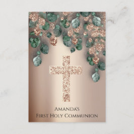 Rose Gold Erste Heilige Kommune Christliches Kreuz Einladung