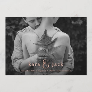 Rose Gold Et-Zeichen   Vier Fotos Save-the-Date Einladung