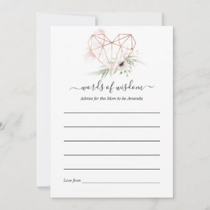 Rose Gold Eucalyptus Geometric Baby Dusche Hinweiskarte