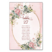 Rose Gold Eucalyptus Wedding Table Number Sign Tischnummer (Rückseite)
