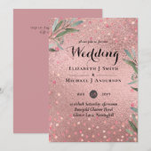 Rose Gold Eukalyptus Blätter Foil Look WEDING (Vorne/Hinten)