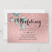 Rose Gold Eukalyptus Blätter Foil Look WEDING (Vorderseite)