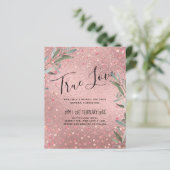 Rose Gold Eukalyptus Blätter Foil Look WEDING (Stehend Vorderseite)