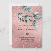 Rose Gold Eukalyptus Blätter Foil Look WEDING (Vorderseite)