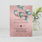 Rose Gold Eukalyptus Blätter Foil Look WEDING (Stehend Vorderseite)