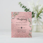 Rose Gold Eukalyptus Blätter Foil Look WEDING (Stehend Vorderseite)