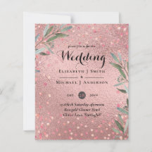 Rose Gold Eukalyptus Blätter Foil Look WEDING