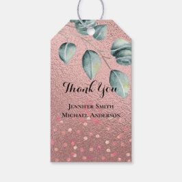 Rose Gold Eukalyptus Blätter Foil Look WEDING Geschenkanhänger