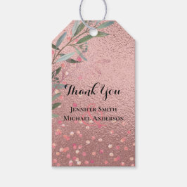 Rose Gold Eukalyptus Blätter Foil Look WEDING Geschenkanhänger