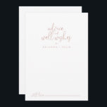 Rose Gold Extravagante Script Hochzeit wünscht sic Hinweiskarte<br><div class="desc">Diese Rose Gold extravagante Skript Hochzeit auch Wünsche Beratung Karte ist ideal für eine rustikale Hochzeit. Das schlichte und elegante Design zeichnet sich durch klassische und extravagante Schrift-Typografie in Rose Gold aus. Diese Karten sind ideal für Hochzeiten, Brautparty, Babydusche, Graduiertenfest u.v.m. Personalisieren Sie die Karten mit den Namen der Braut...</div>