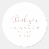 Rose Gold Extravagante Skript Vielen Dank Gastgesc Runder Aufkleber (Vorderseite)