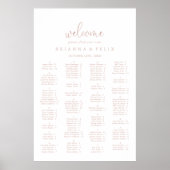 Rose Gold Extravagante Skripte Alphabetisierungsta Poster (Vorne)