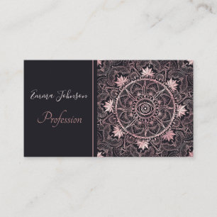 Rose Gold Eye Mandala Black Design Visitenkarte