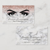 Rose Gold Eyebrow Eyelash Marmor Makeup Augen Visitenkarte (Vorne/Hinten)