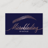 Rose Gold Eyebrow Salon Microblading Moderne Marin Visitenkarte (Vorderseite)