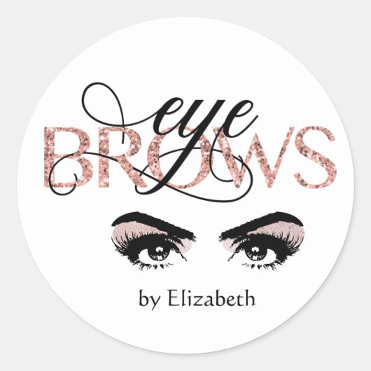 Rose Gold Eyebrow Tinting MicroBlading Threading Runder Aufkleber (Vorderseite)