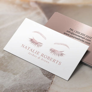 Rose Gold Eyelash Beauty Salon Makeup Künstler Visitenkarte