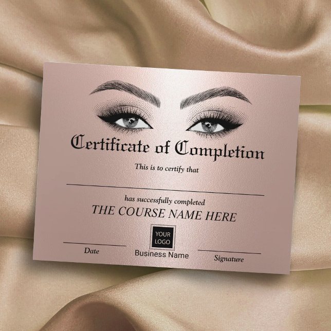 Rose Gold Eyelash Certificate of Completion Award (Von Creator hochgeladen)