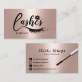 Rose Gold Eyelash Extensions Lashes Queen Salon Visitenkarte (Vorne/Hinten)