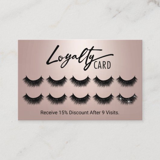 Rose Gold Eyelash Extensions Lashes Salon  Treuekarte (Vorderseite)