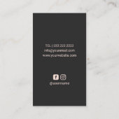 Rose Gold Eyelash Logo Makeup Artist Esthetician Visitenkarte (Rückseite)