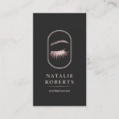 Rose Gold Eyelash Logo Makeup Artist Esthetician Visitenkarte (Vorderseite)