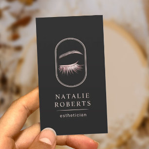 Rose Gold Eyelash Logo Makeup Artist Esthetician Visitenkarte