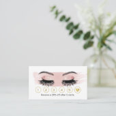 Rose Gold Eyelash Makeup Artist Blush Pink Loyalit Treuekarte (Stehend Vorderseite)