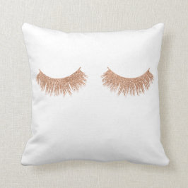 Rose Gold Eyelashes Beauty Throw Kissen