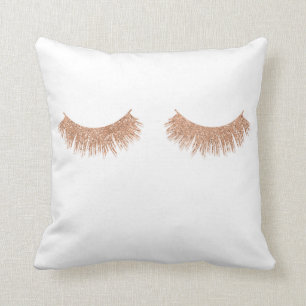 Rose Gold Eyelashes Beauty Throw Kissen