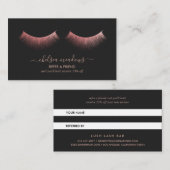 Rose Gold Eyelashes Referenzkarte Empfehlungskarte (Vorne/Hinten)