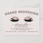 Rose Gold Eyelashes Salon Postkarte (Vorderseite)