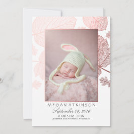 Rose Gold Fall Neugeborene Foto Geburtserklärung Ankündigung