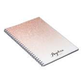 Rose Gold Falsch Glitter Shadow Script Name Notebo Notizblock (Rechte Seite)