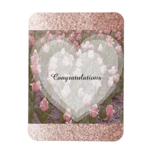Rose Gold Falscher Glitter Gratulation Magnet