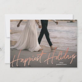 Rose Gold Familienweihnachtsfest Foto Feiertagskarte