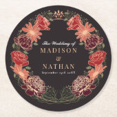 Rose Gold Fantasy Bezaubernde Hochzeit Runder Pappuntersetzer (Vorderseite)