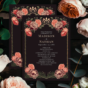 Rose Gold Fantasy Enchanted Garden Wedding Program Programm