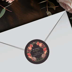 Rose Gold Fantasy Verzauberter Blumengarten Hochze Runder Aufkleber