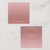 Rose Gold Farbe Elegant Minimalistisch Einfaches D Quadratische Visitenkarte (Vorne/Hinten)