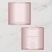 Rose Gold Farbe Elegante Moderne, einfache Vorlage Quadratische Visitenkarte (Vorne/Hinten)