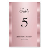 Rose Gold Farbe Elegantes Skript Modernes Template Tischnummer (Rückseite)