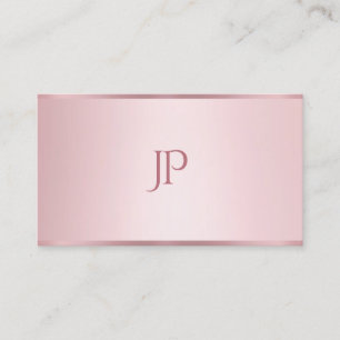 Rose Gold Farbe Moderne Minimalistische Mit Monogr Visitenkarte