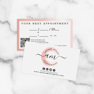 Rose Gold Farbe Schwung Chic Logo Salon Termin Visitenkarte