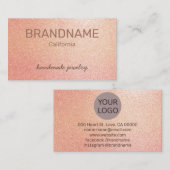 Rosé Gold Farbstrahler Textur Imitate Rosa Glitzer Visitenkarte (Vorne/Hinten)