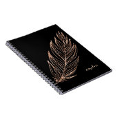Rose Gold Faux Glitter Feather Personalized Notizblock (Rechte Seite)