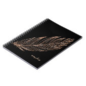 Rose Gold Faux Glitter Feather Personalized Notizblock (Linke Seite)